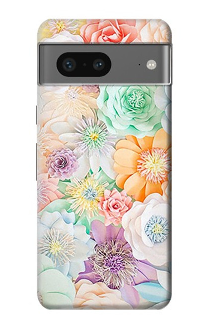 W3705 Pastel Floral Flower Hard Case and Leather Flip Case For Google Pixel 7