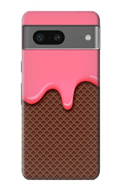 W3754 Strawberry Ice Cream Cone Hard Case and Leather Flip Case For Google Pixel 7