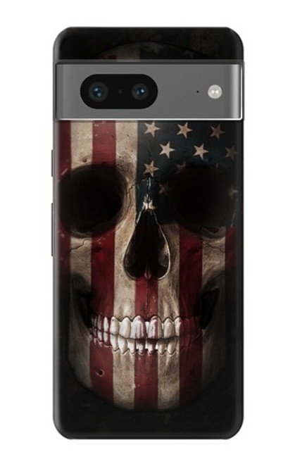 W3850 American Flag Skull Hard Case and Leather Flip Case For Google Pixel 7