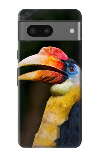 W3876 Colorful Hornbill Hard Case and Leather Flip Case For Google Pixel 7