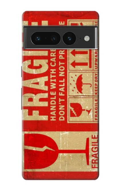 W3552 Vintage Fragile Label Art Hard Case and Leather Flip Case For Google Pixel 7 Pro