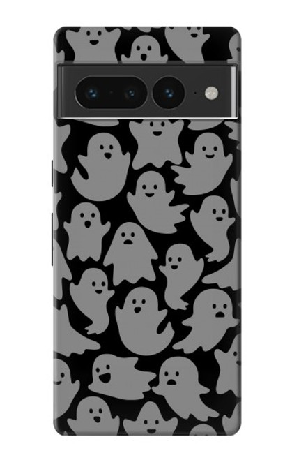 W3835 Cute Ghost Pattern Hard Case and Leather Flip Case For Google Pixel 7 Pro