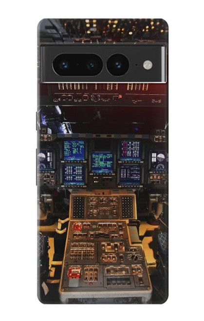 W3836 Airplane Cockpit Hard Case and Leather Flip Case For Google Pixel 7 Pro