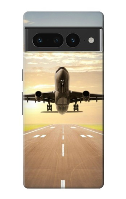 W3837 Airplane Take off Sunrise Hard Case and Leather Flip Case For Google Pixel 7 Pro