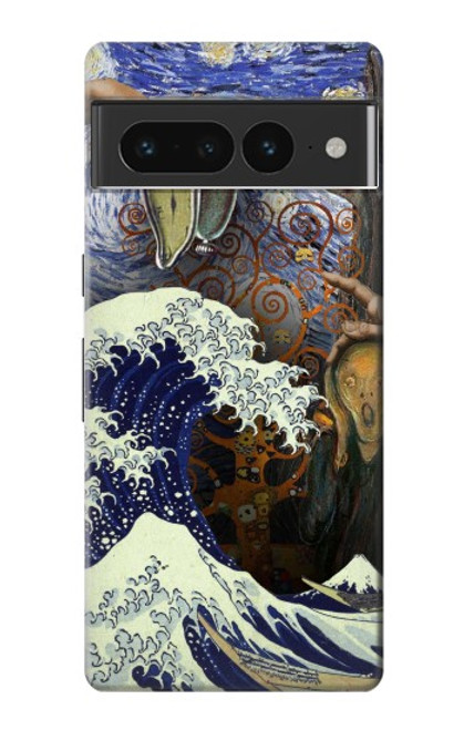 W3851 World of Art Van Gogh Hokusai Da Vinci Hard Case and Leather Flip Case For Google Pixel 7 Pro