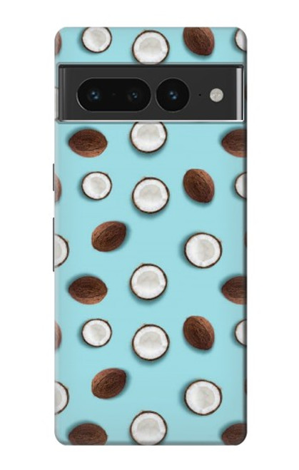 W3860 Coconut Dot Pattern Hard Case and Leather Flip Case For Google Pixel 7 Pro
