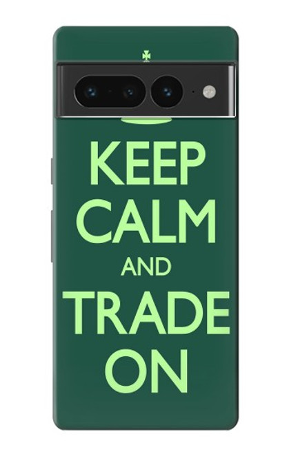 W3862 Keep Calm and Trade On Hard Case and Leather Flip Case For Google Pixel 7 Pro