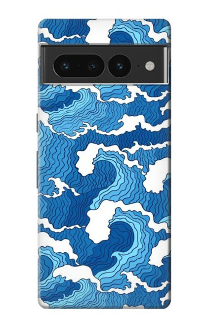 W3901 Aesthetic Storm Ocean Waves Hard Case and Leather Flip Case For Google Pixel 7 Pro