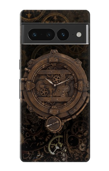 W3902 Steampunk Clock Gear Hard Case and Leather Flip Case For Google Pixel 7 Pro