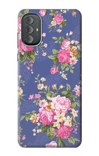 W3265 Vintage Flower Pattern Hard Case and Leather Flip Case For Motorola Moto G Power 2022, G Play 2023