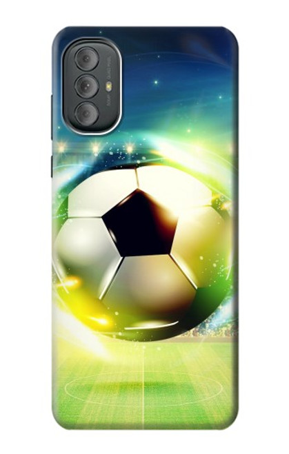 W3844 Glowing Football Soccer Ball Hard Case and Leather Flip Case For Motorola Moto G Power 2022, G Play 2023