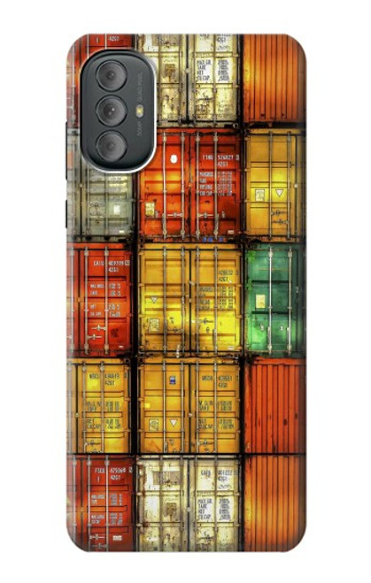 W3861 Colorful Container Block Hard Case and Leather Flip Case For Motorola Moto G Power 2022, G Play 2023