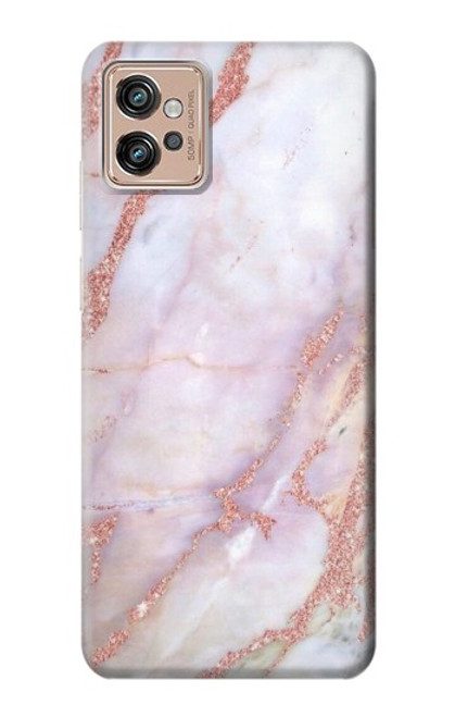 W3482 Soft Pink Marble Graphic Print Hard Case and Leather Flip Case For Motorola Moto G32