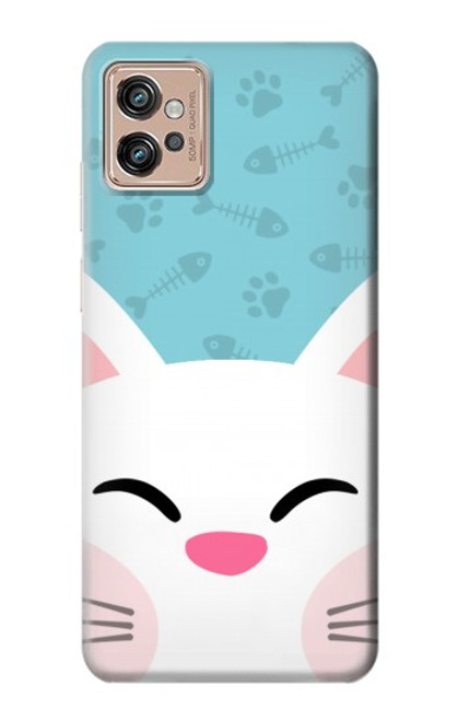 W3542 Cute Cat Cartoon Hard Case and Leather Flip Case For Motorola Moto G32