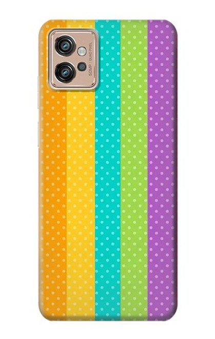 W3678 Colorful Rainbow Vertical Hard Case and Leather Flip Case For Motorola Moto G32