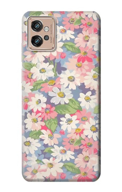 W3688 Floral Flower Art Pattern Hard Case and Leather Flip Case For Motorola Moto G32
