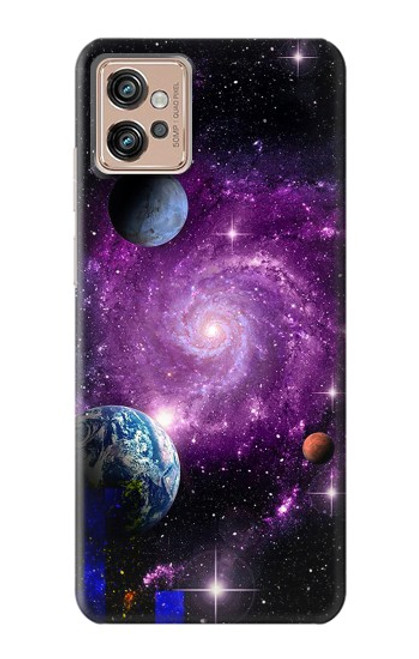 W3689 Galaxy Outer Space Planet Hard Case and Leather Flip Case For Motorola Moto G32