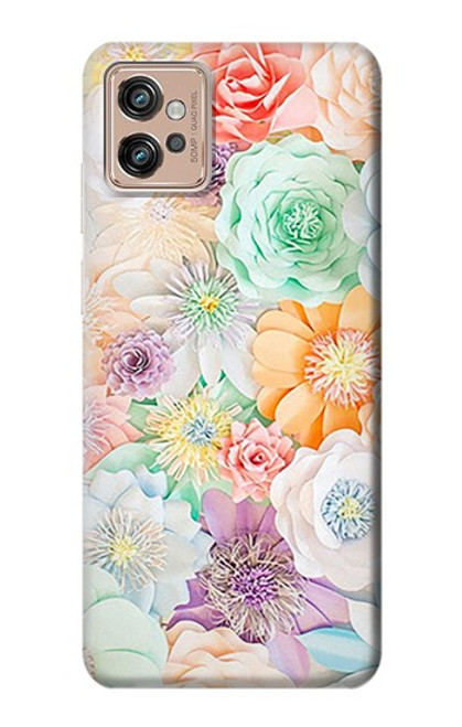 W3705 Pastel Floral Flower Hard Case and Leather Flip Case For Motorola Moto G32