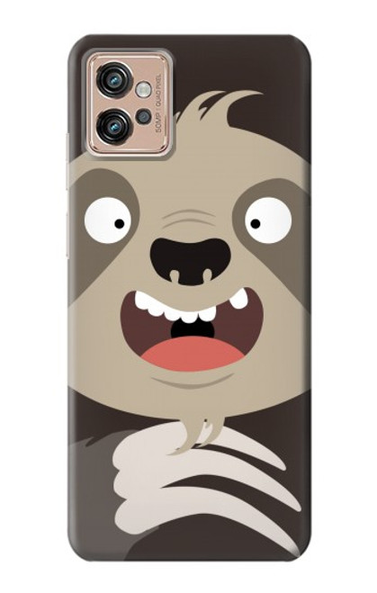 W3855 Sloth Face Cartoon Hard Case and Leather Flip Case For Motorola Moto G32