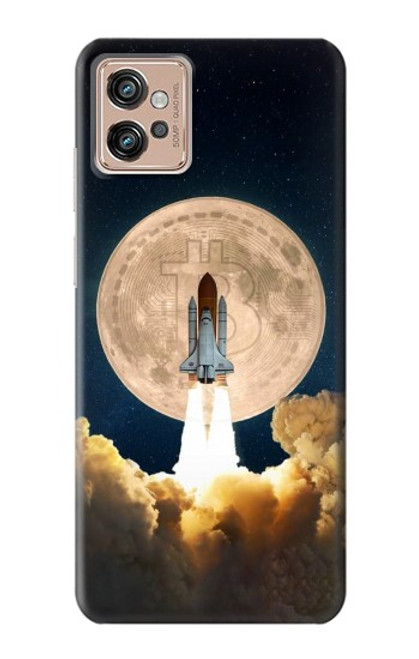 W3859 Bitcoin to the Moon Hard Case and Leather Flip Case For Motorola Moto G32