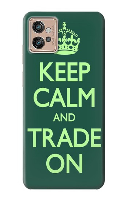 W3862 Keep Calm and Trade On Hard Case and Leather Flip Case For Motorola Moto G32