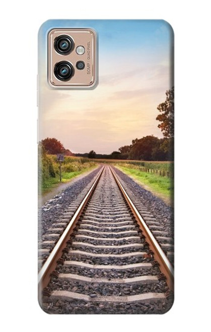 W3866 Railway Straight Train Track Hard Case and Leather Flip Case For Motorola Moto G32