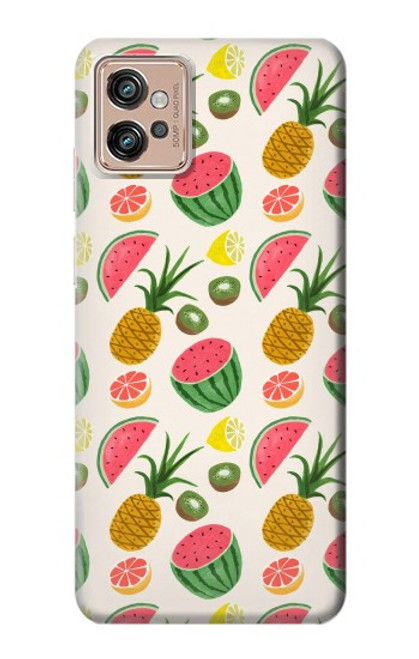 W3883 Fruit Pattern Hard Case and Leather Flip Case For Motorola Moto G32