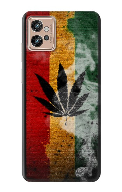 W3890 Reggae Rasta Flag Smoke Hard Case and Leather Flip Case For Motorola Moto G32