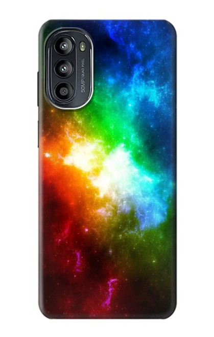 W2312 Colorful Rainbow Space Galaxy Hard Case and Leather Flip Case For Motorola Moto G52, G82 5G