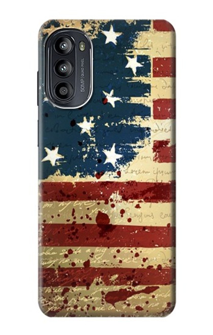 W2349 Old American Flag Hard Case and Leather Flip Case For Motorola Moto G52, G82 5G