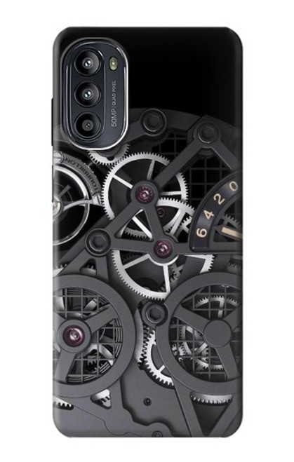 W3176 Inside Watch Black Hard Case and Leather Flip Case For Motorola Moto G52, G82 5G