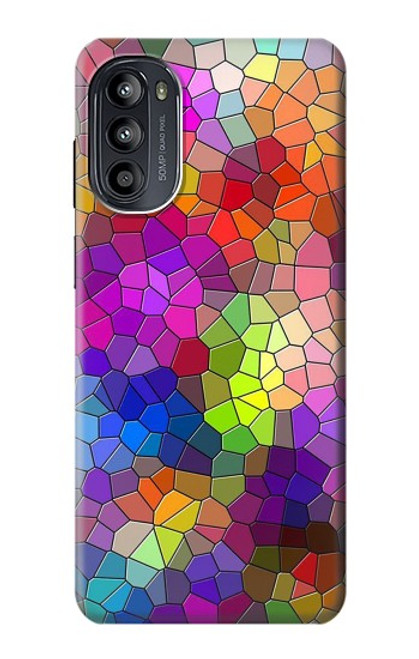 W3677 Colorful Brick Mosaics Hard Case and Leather Flip Case For Motorola Moto G52, G82 5G