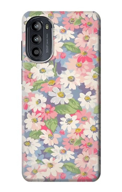 W3688 Floral Flower Art Pattern Hard Case and Leather Flip Case For Motorola Moto G52, G82 5G