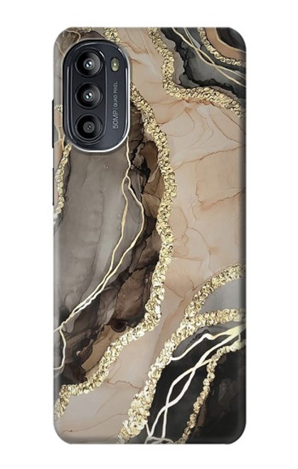 W3700 Marble Gold Graphic Printed Hard Case and Leather Flip Case For Motorola Moto G52, G82 5G