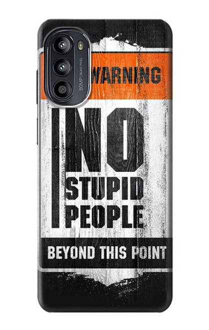 W3704 No Stupid People Hard Case and Leather Flip Case For Motorola Moto G52, G82 5G