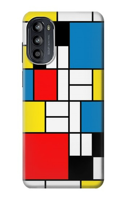 W3814 Piet Mondrian Line Art Composition Hard Case and Leather Flip Case For Motorola Moto G52, G82 5G