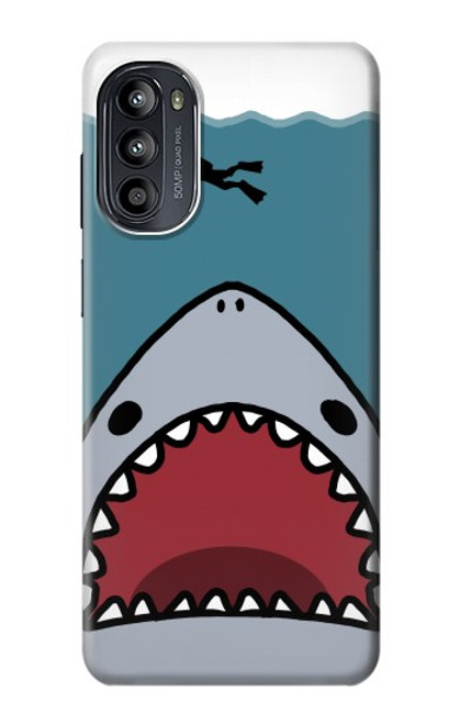 W3825 Cartoon Shark Sea Diving Hard Case and Leather Flip Case For Motorola Moto G52, G82 5G