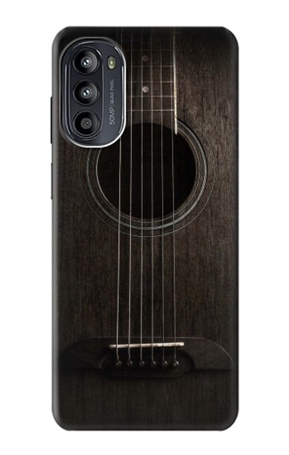 W3834 Old Woods Black Guitar Hard Case and Leather Flip Case For Motorola Moto G52, G82 5G