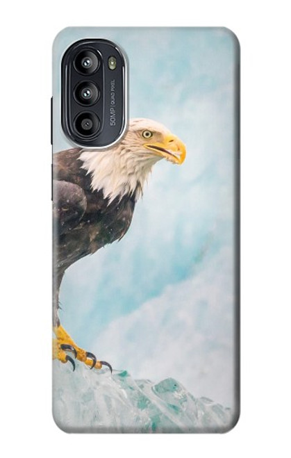 W3843 Bald Eagle On Ice Hard Case and Leather Flip Case For Motorola Moto G52, G82 5G