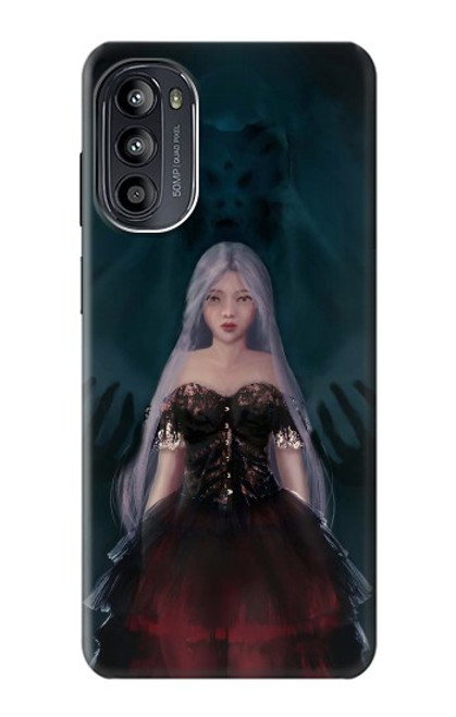 W3847 Lilith Devil Bride Gothic Girl Skull Grim Reaper Hard Case and Leather Flip Case For Motorola Moto G52, G82 5G