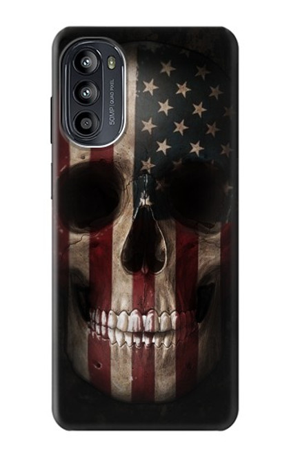 W3850 American Flag Skull Hard Case and Leather Flip Case For Motorola Moto G52, G82 5G