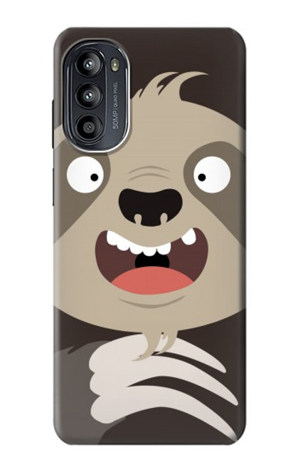 W3855 Sloth Face Cartoon Hard Case and Leather Flip Case For Motorola Moto G52, G82 5G