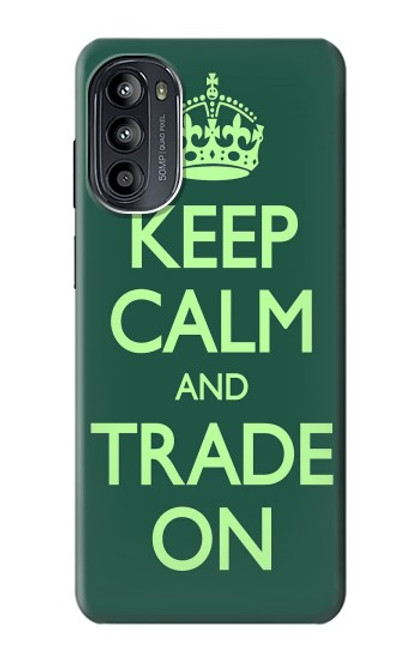 W3862 Keep Calm and Trade On Hard Case and Leather Flip Case For Motorola Moto G52, G82 5G