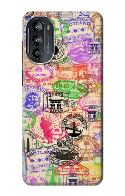 W3904 Travel Stamps Hard Case and Leather Flip Case For Motorola Moto G52, G82 5G