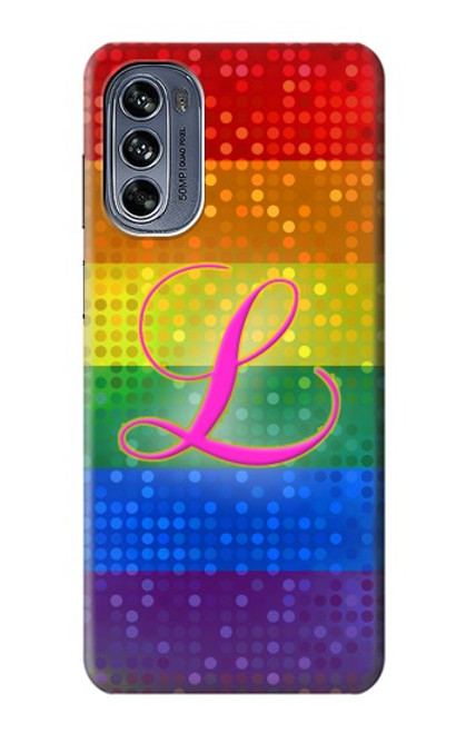 W2900 Rainbow LGBT Lesbian Pride Flag Hard Case and Leather Flip Case For Motorola Moto G62 5G