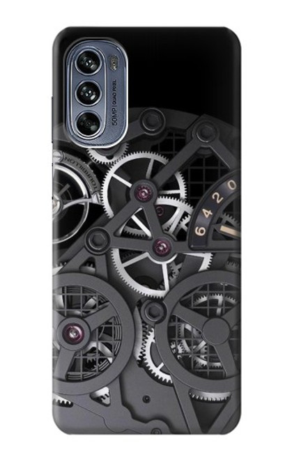 W3176 Inside Watch Black Hard Case and Leather Flip Case For Motorola Moto G62 5G