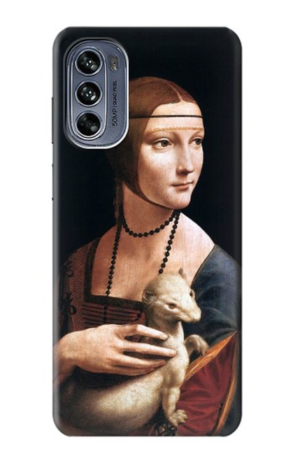 W3471 Lady Ermine Leonardo da Vinci Hard Case and Leather Flip Case For Motorola Moto G62 5G