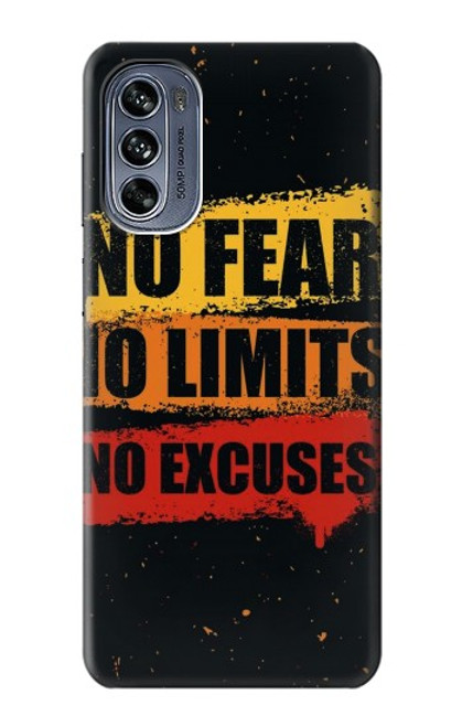 W3492 No Fear Limits Excuses Hard Case and Leather Flip Case For Motorola Moto G62 5G