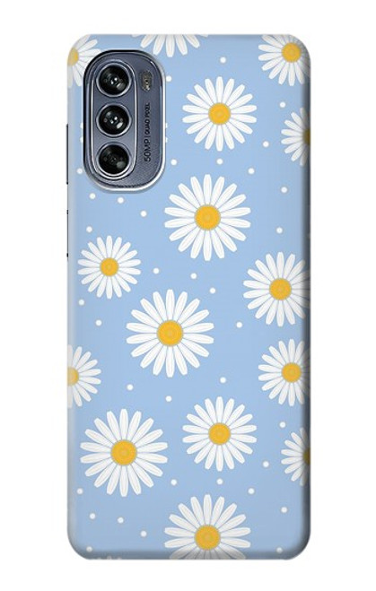 W3681 Daisy Flowers Pattern Hard Case and Leather Flip Case For Motorola Moto G62 5G