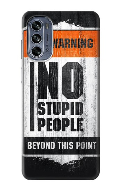 W3704 No Stupid People Hard Case and Leather Flip Case For Motorola Moto G62 5G